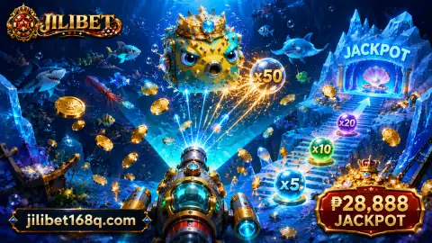 JILIBET fishing phone-held underwater exit scene leading from moving targets toward the site's verified continuation routes