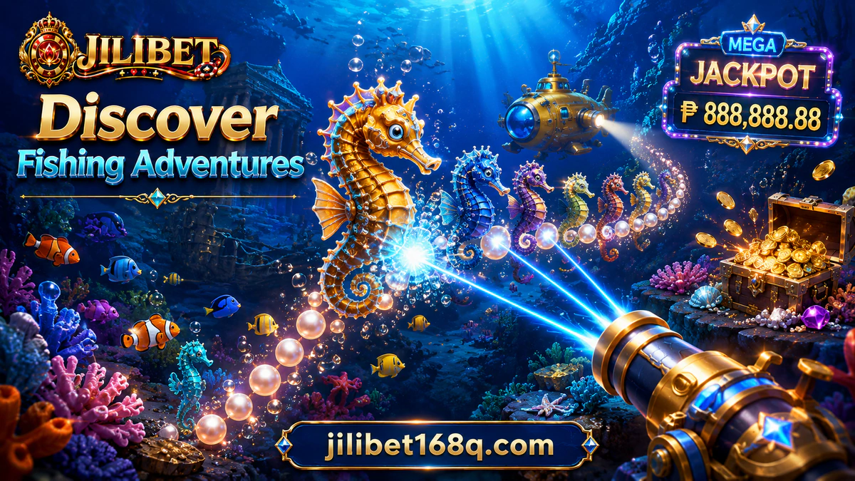 JILIBET game download article fishing scene with a jewel-toned target crossing open water ahead of a gold cannon